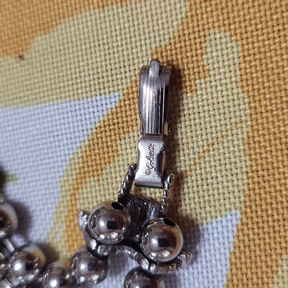 Goldette 1960 FauxTurquoise and Silver-Tone Squash Blossom Necklace - Picture 6 of 8